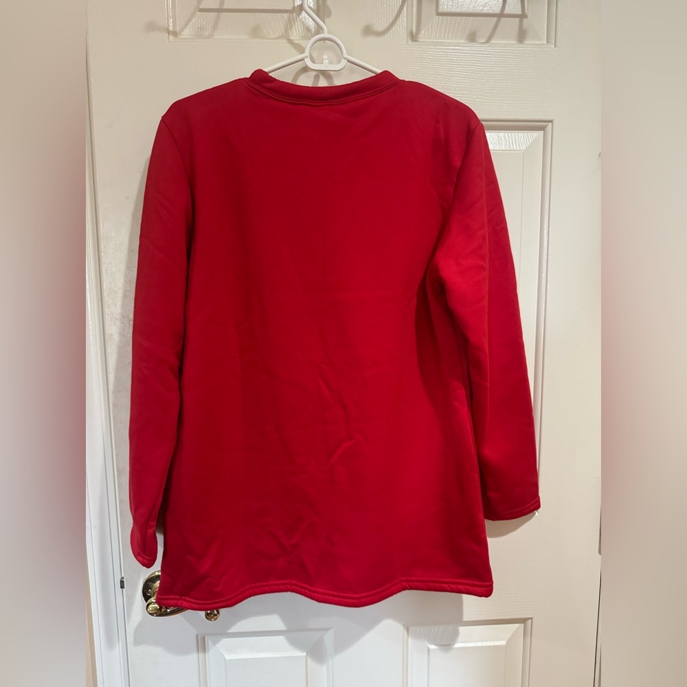 NIB Red and White Fleece-Lined Tunic - Picture 3 of 6